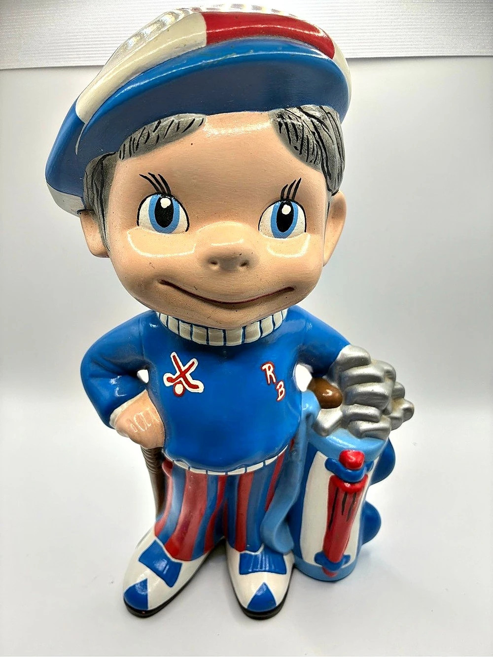Raymond Baseball Player Figurine Blue & Red Decor